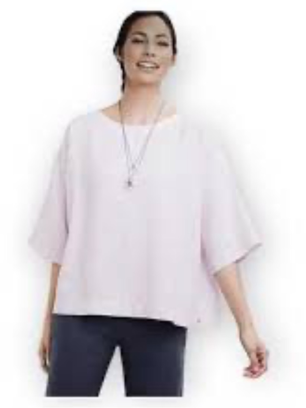 J. Jill Lavender Purple 100% Linen Boatneck Drop Sleeve Tunic Sz 2X Coastal